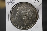 1886-P  Morgan Silver Dollar