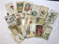Lot of 100+ Antique Birthday & Greeting Cards