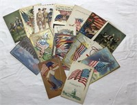 36 WWI Era Patriotic & 4th of July Post Cards