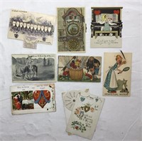 8 Mechanical Post Cards