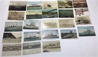 23 Post Cards Of Various ships and Steamers