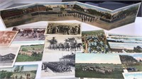 Lot of Millitary Post Cards Camps, etc.