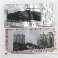2 Aluminum Post Cards