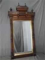 Ornate Victorian Walnut Mirror