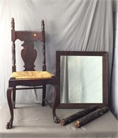 2x Antique Mirror And Chair