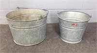 2x Galvanized Buckets / Pails