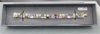 Sterling Silver .925 Multi Gemstone Double Row
