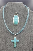 2 X Bid Sx Sterling Silver .925 Turquoise