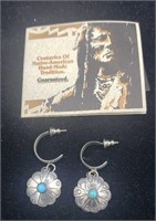 Sterling Silver Handmade Turquoise Earrings
