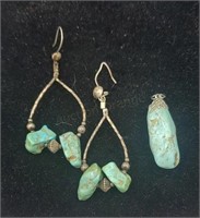 Old Turquiose Earrings And Pendant