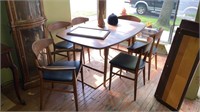 Lane mid century modern dining table & 6 chairs,