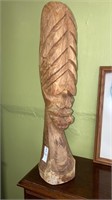 Carved wooden tribal art 23” tall