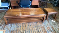 Mid century Lane coffee table 57” l & 1 end table