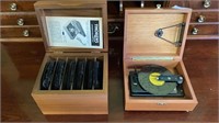Thorens disc player music box & about 30 discs