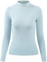 Basic Knitted Sweater Solid Color Turtleneck -M/L