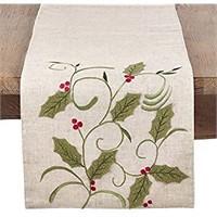 Holly Tablerunner Christmas Stamped Embroidery