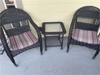 Lot of 2 Patio Chairs & a Table
