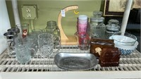 Shelf lot -kitchen crystal mugs,glass