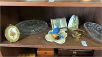 Lot of various items including glassware, bird,