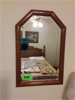 19 X 28 WOOD FRAMED WALL MIRROR