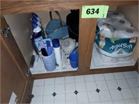 CONTENTS UNDER THE SINK- TOILET PAPER- CLEANER