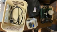 Stethoscope, digital blood pressure monitor and