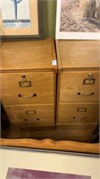 2  wooden filing cabinets