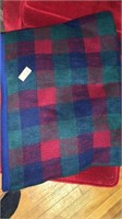 Soft red blue and green blanket