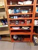 CONTENTS OF THE SHELVING UNIT- JARS- PLASTIC WARE
