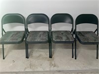 Set of 4 Folding Metal Chairs