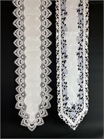 Lot of 2 Gorgeous Lace Table Runners