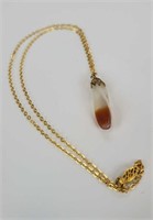 Women's Necklace Agate With 12KTGF Chain