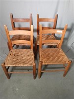 Early Cane Bottom Slat Back Chairs