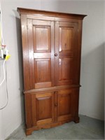 Early Walnut Corner Cupboard with Knob Handles