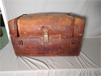 Antique Sole Leather Covered Trunk