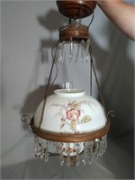 Vintage Electrified Hanging Oil Lamp