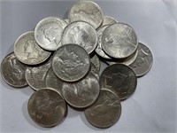 (20) Common Date BU Grade Peace Silver Dollars