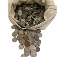Canvas Bank Bag with 390 V Nickels