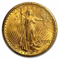 1908 NM $20 Gold Saint Gaudens Coin