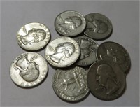 10 pcs. Washington Quarters 90% Silver