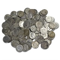(50) $5 Face Value Roosevelt Dimes -90% Silver
