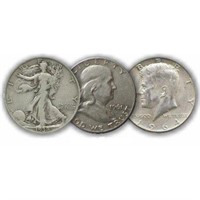 90% Silver Half Dollar Lot- Mixed Random Dates (3)