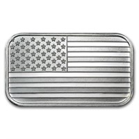 1 oz. American Flag Silver Bar - .999 Pure