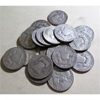 (20) Franklin Half Dollars -90% Silver