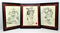 Framed Dallas Cowboy Sketches Signed Tanen Baum