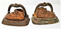Antique Bronzed Baby Shoe Bookends