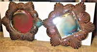 Pair of Unique Framed Wall Mirrors