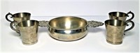 Pewter Bowl & Cups by Woodbury Pewterers
