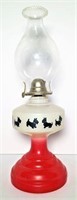 Vintage Oil Lamp with Scottie Dog Body
