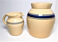 Marshall Pottery Small Churn with Lid & Pitcher